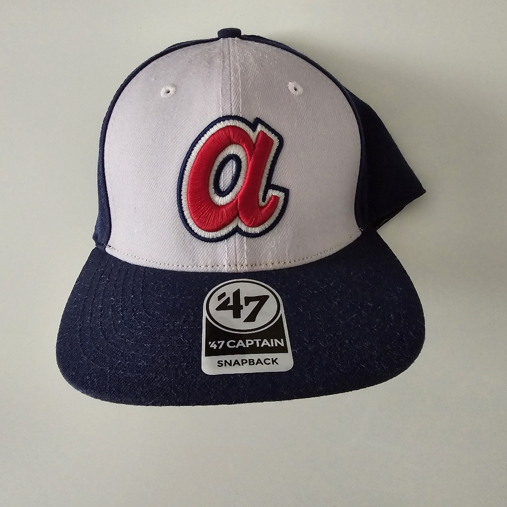 MLB ATLANTA BRAVES TEAM BASEBALL SNAPBACK ORIGINAL BLUE WHITE  ADJUSTABLE
